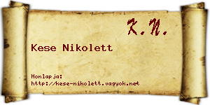 Kese Nikolett névjegykártya